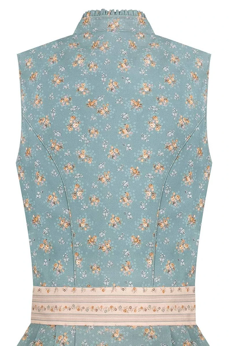 Midi Dirndl 65cm Türkis Creme Geblümt Tamara 004395 4 Midi Dirndl 65cm Türkis Creme Geblümt Tamara 004395 – Bild 4