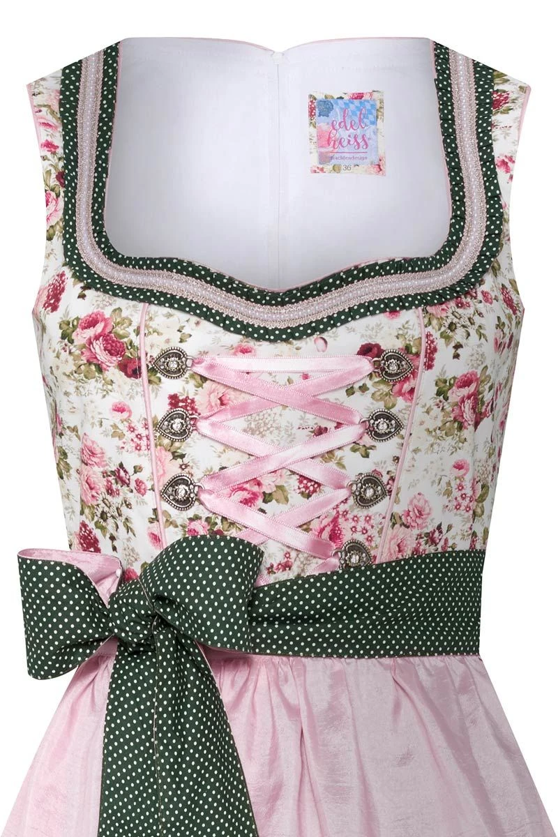 Mini Dirndl 50 Cm Creme Geblümt Dunkelgrün Mia 005449 3 Mini Dirndl 50 Cm Creme Geblümt Dunkelgrün Mia 005449 – Bild 3