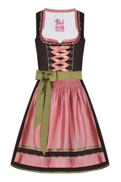Mini Dirndl 55cm Braun Gepunktet Apricot Luise 006928