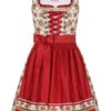 Mini Dirndl 55cm Creme Geblümt Rot Linda 006924