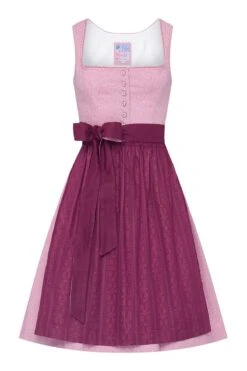 Mini Dirndl 60 Cm Altrosa Beere Gemustert Laureen 009198