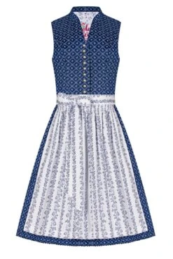 Mini Dirndl 60 Cm Blau Weiß Gemustert 004987