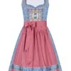 Mini Dirndl 60cm Hellblau Gemustert Rosa Gepunktet Carla 005598