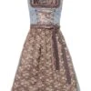 Mini Dirndl 60cm Hellblau Gepunktet Taupe Stella 003177