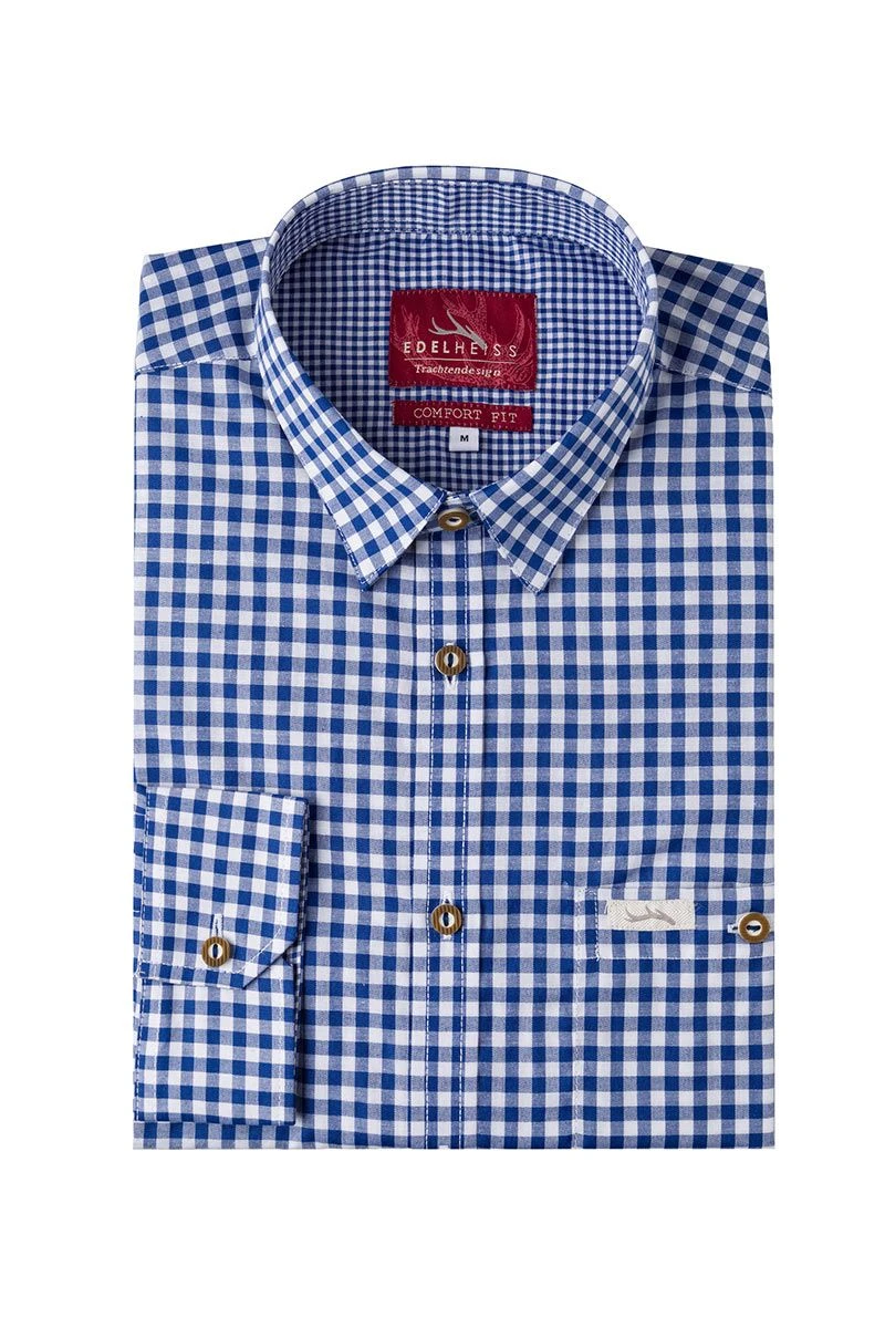 Edelheiss Trachtenhemd Langarm Dunkelblau Kariert Robby 005119 1 Edelheiss Trachtenhemd Langarm Dunkelblau Kariert Robby 005119