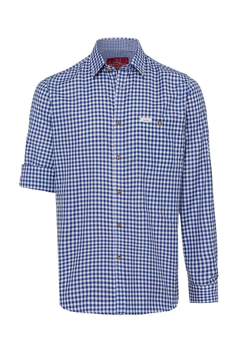 Edelheiss Trachtenhemd Langarm Dunkelblau Kariert Robby 005119 2 Edelheiss Trachtenhemd Langarm Dunkelblau Kariert Robby 005119 – Bild 2