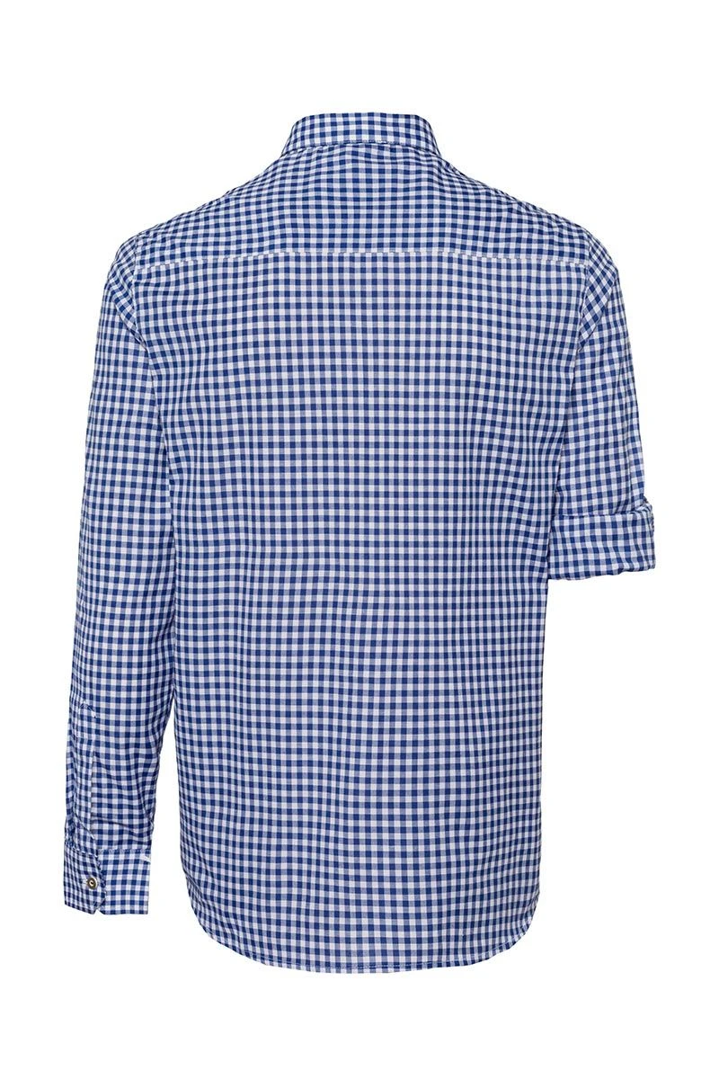 Edelheiss Trachtenhemd Langarm Dunkelblau Kariert Robby 005119 3 Edelheiss Trachtenhemd Langarm Dunkelblau Kariert Robby 005119 – Bild 3