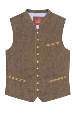 Trachtenweste Braun Leinen Kent 007718