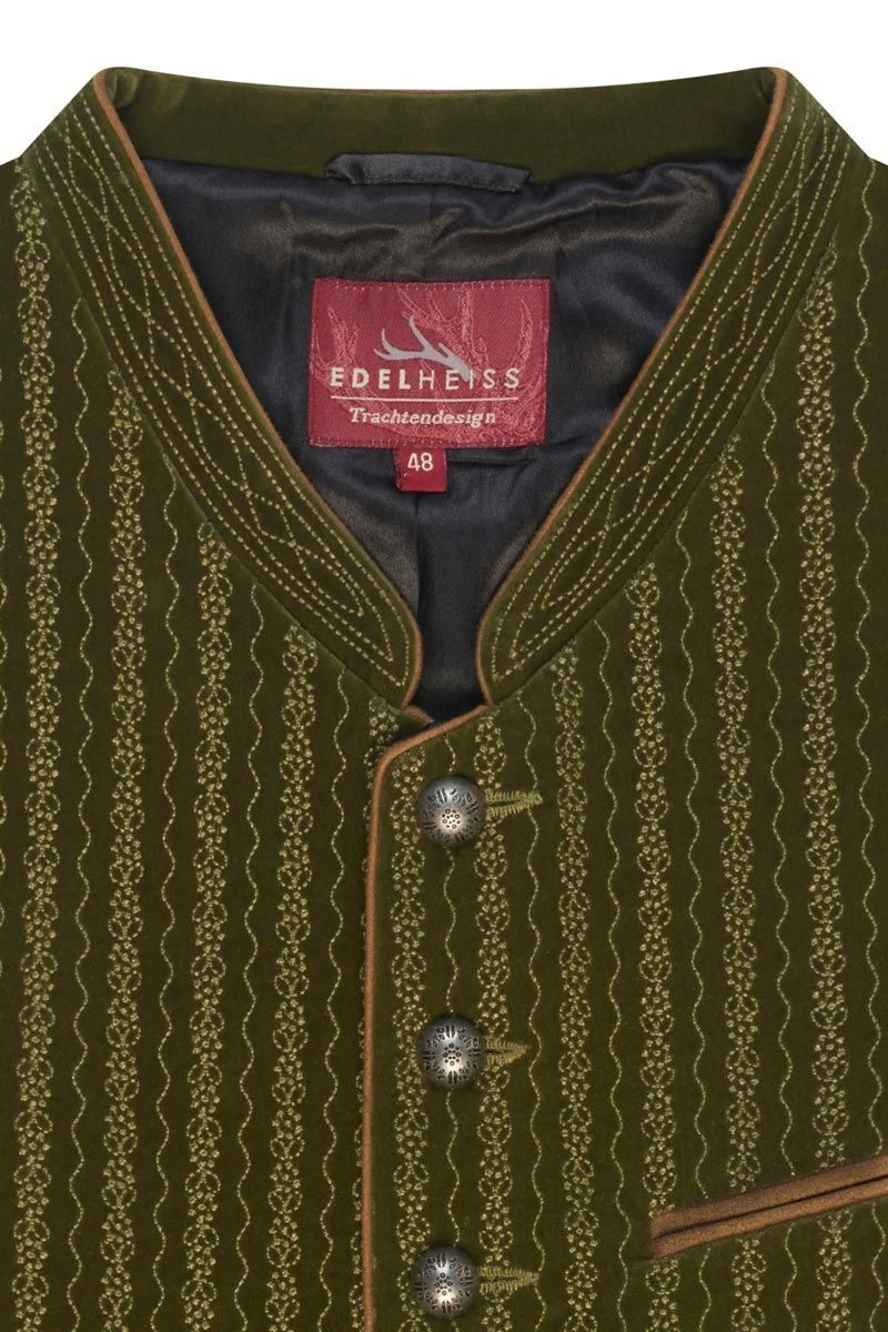 Trachtenweste Oliv Samt Logan 007721 2 Trachtenweste Oliv Samt Logan 007721 – Bild 2