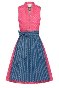 Mini Dirndl 60cm Pink Blau Gemustert Maschsee 008028