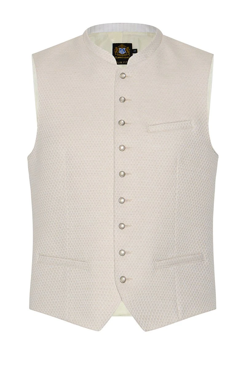 Trachtenweste Creme Ferdi 013609 - Slimfit 1 Trachtenweste Creme Ferdi 013609 - Slimfit