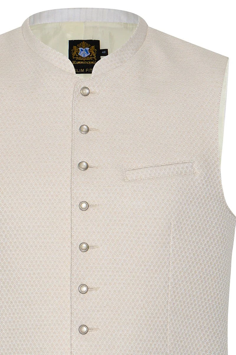 Trachtenweste Creme Ferdi 013609 - Slimfit 2 Trachtenweste Creme Ferdi 013609 - Slimfit – Bild 2