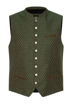 Trachtenweste Oliv Braun Johann 014535 - Slimfit