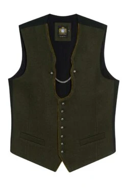 Trachtenweste Oliv Loden Stretch Vinzenz 012256 - Slimfit