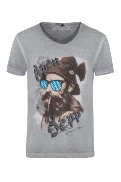 Trachtenshirt Kurzarm Grau Beppi 003794