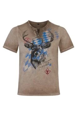 Kinder Trachtenshirt Kurzarm Braun Bavaria 008172