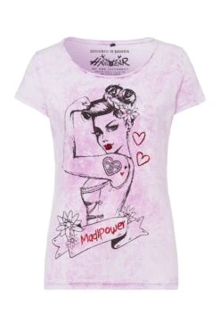 Trachtenshirt Kurzarm Flieder Madlpower 008178