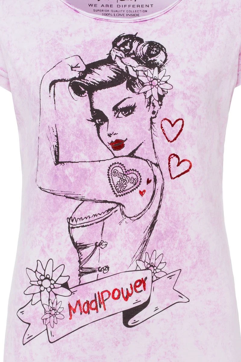 Trachtenshirt Kurzarm Flieder Madlpower 008178 3 Trachtenshirt Kurzarm Flieder Madlpower 008178 – Bild 3