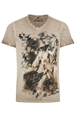 Trachtenshirt Kurzarm Braun Theo 009415