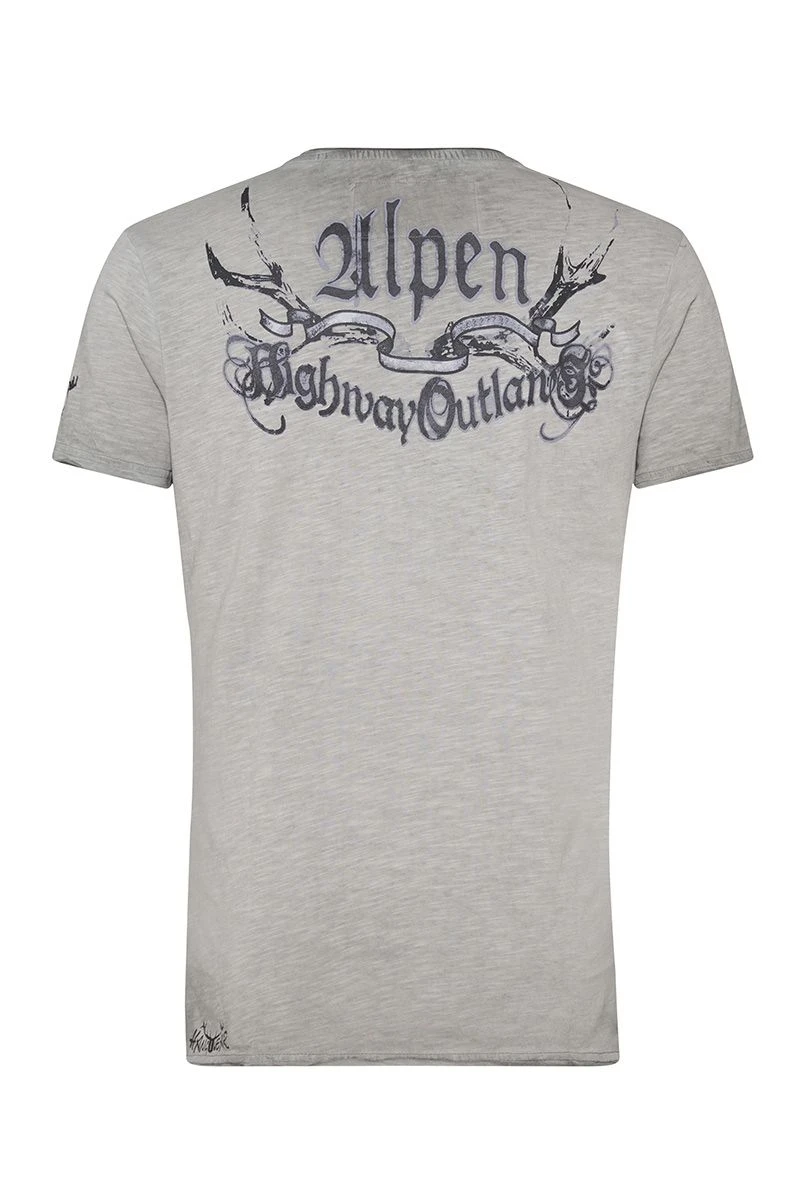 Trachtenshirt Kurzarm Grau Clint 010287 4 Trachtenshirt Kurzarm Grau Clint 010287 – Bild 4