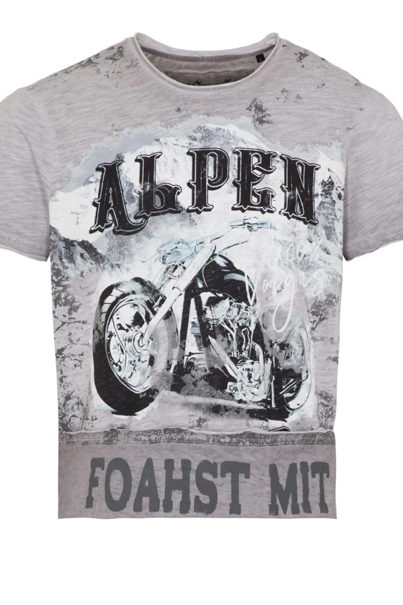 Trachtenshirt Kurzarm Grau Clint 010287 3 Trachtenshirt Kurzarm Grau Clint 010287 – Bild 3