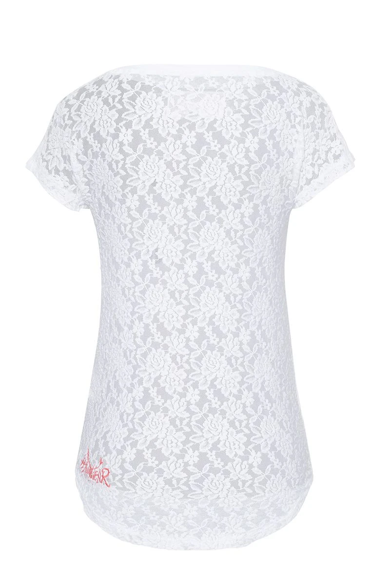 Trachtenshirt Kurzarm Weiß Mit Spitze Und Großem Aufdruck Iska 008765 2 Trachtenshirt Kurzarm Weiß Mit Spitze Und Großem Aufdruck Iska 008765 – Bild 2