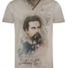 Trachtenshirt Taupe Mit König Ludwig Aufdruck 004316