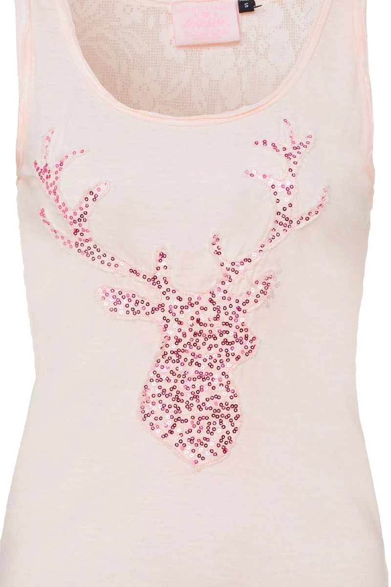 Trachtentop Lachs Mit Pailletten-Hirschmotiv Mesa 004857 3 Trachtentop Lachs Mit Pailletten-Hirschmotiv Mesa 004857 – Bild 3