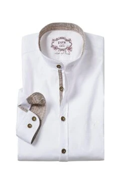 Trachtenhemd Langarm Weiß Hannes 006995 - Slimfit