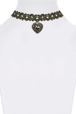 Kropfband Geflochten Mit Herzanhänger Verschiedenfarbig 005756