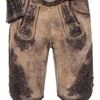 Lederhose Kurz Hellbraun Antik Mit Gürtel St. Virtus 007829