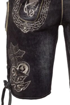 Lederhose Kurz Rauch Antik Silber Glaube-Liebe-Hoffnung 005344 -Modegeschäft himmel arsch und zwirn lederhose kurz rauch silber antik glaube liebe hoffnung 005344 4 1200x1200