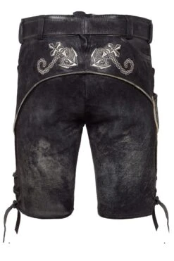 Lederhose Kurz Rauch Antik Silber Glaube-Liebe-Hoffnung 005344 -Modegeschäft himmel arsch und zwirn lederhose kurz rauch silber antik glaube liebe hoffnung 005344 5 1200x1200