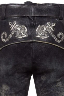Lederhose Kurz Rauch Antik Silber Glaube-Liebe-Hoffnung 005344 -Modegeschäft himmel arsch und zwirn lederhose kurz rauch silber antik glaube liebe hoffnung 005344 6 1200x1200
