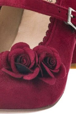 Pumps Dunkelrot Mit Aufgesetzten Rosen 003877 -Modegeschäft hirschkogel pumps dunkelrot mit aufgesetzten rosen 003877 4 1200x1200 1