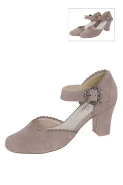 Pumps Taupe Mit Riemchen 005395