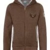 Kinder Kapuzen-Sweatjacke Braun Mit Hirschstickerei Ben 013487