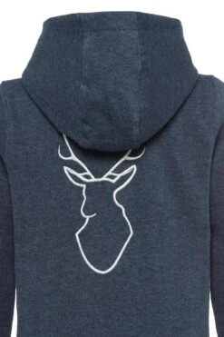 Kinder Kapuzen-Sweatjacke Jeansblau Mit Hirschstickerei Ruben 001579 -Modegeschäft isar trachten kinder kapuzensweatjacke jeansblau 001579 4 1200x1200 1