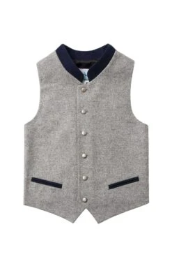 Kinder Trachtenweste Grau Dunkelblau 004049