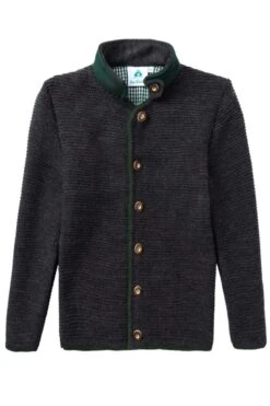 Kinder Trachten Strickjacke Anthrazit Grün 001166
