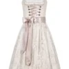 Hochzeitsdirndl Midi 70cm Creme Gemustert Mit Perlen 007019