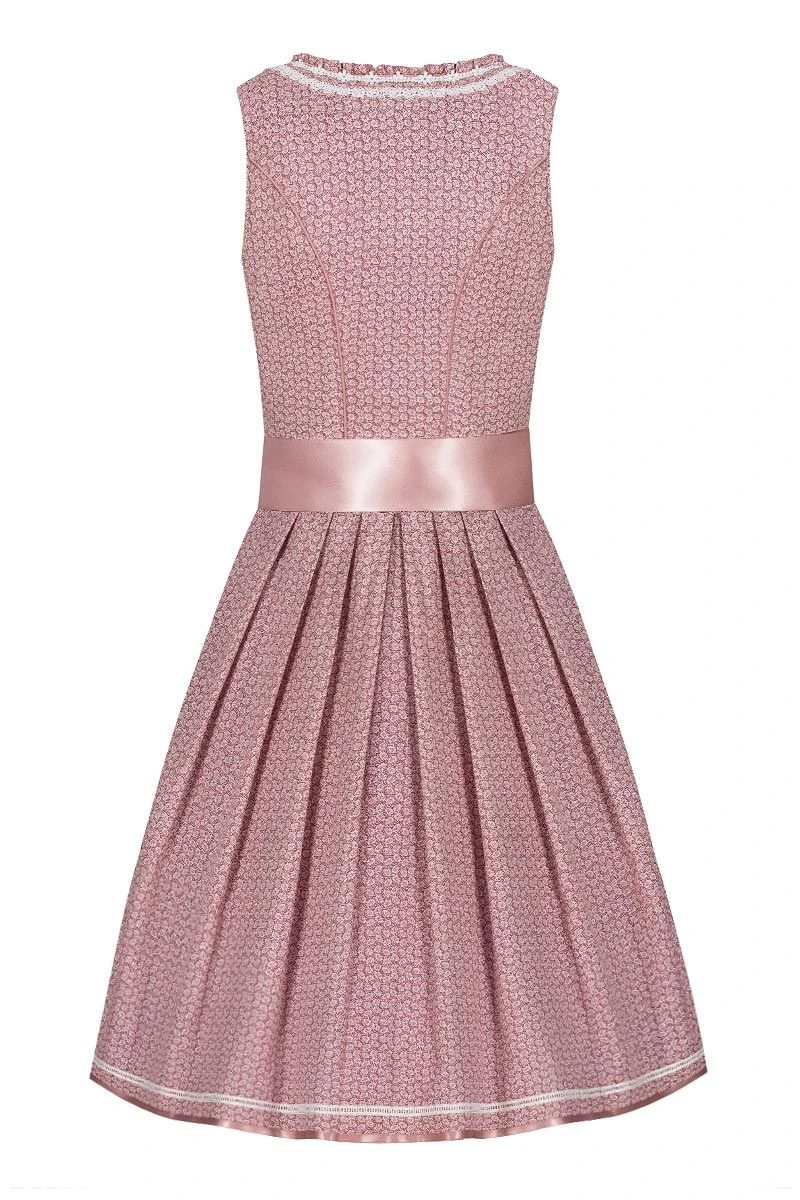 Mini Dirndl 60cm Altrosa Gemustert Mit Weißer Spitzenschürze 007027 2 Mini Dirndl 60cm Altrosa Gemustert Mit Weißer Spitzenschürze 007027 – Bild 2