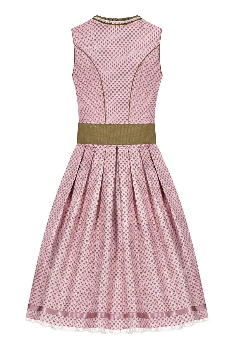 Mini Dirndl 60cm Rosa Gemustert Oliv Miriam 007023 2 Mini Dirndl 60cm Rosa Gemustert Oliv Miriam 007023 – Bild 2