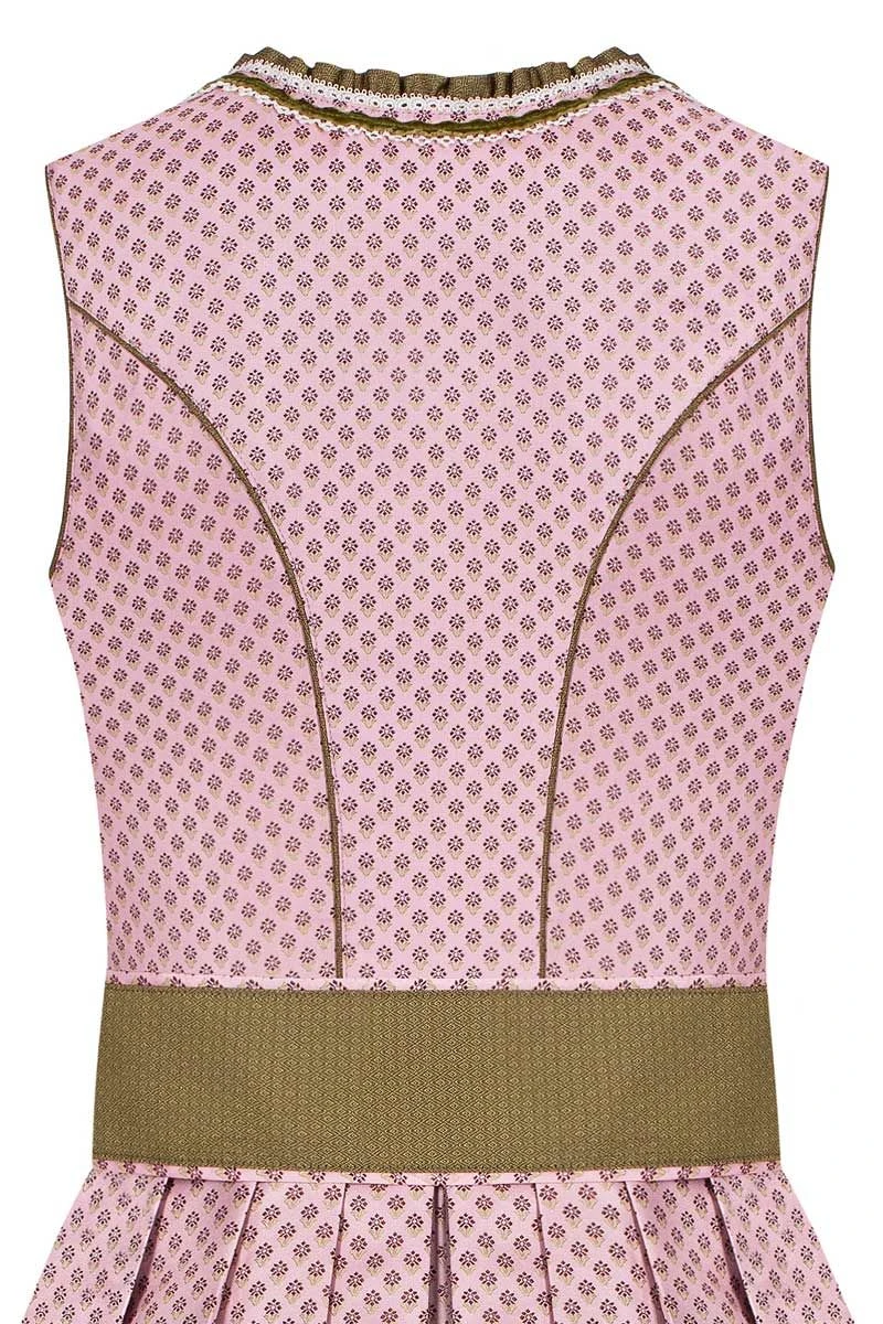 Mini Dirndl 60cm Rosa Gemustert Oliv Miriam 007023 4 Mini Dirndl 60cm Rosa Gemustert Oliv Miriam 007023 – Bild 4