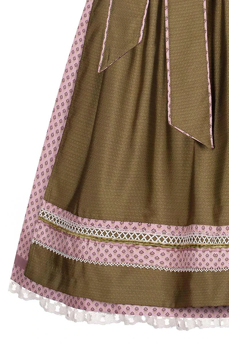 Mini Dirndl 60cm Rosa Gemustert Oliv Miriam 007023 5 Mini Dirndl 60cm Rosa Gemustert Oliv Miriam 007023 – Bild 5