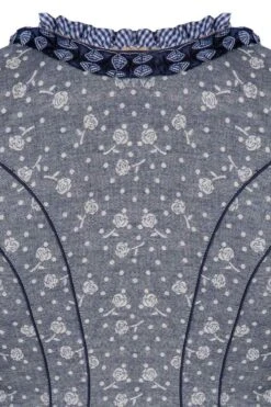 Trachtenmieder Jeansblau Creme Gemustert 003713 -Modegeschäft krueger trachten mieder blau creme gemustert 003713 4 1200x1200