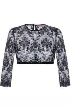 Dirndlbluse Spitze Schwarz Emilia 015416