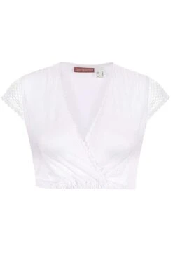 Dirndlbluse Weiß Mit Spitze Stretch Anette 008038