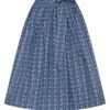 Dirndlschürze Midi 70 Cm Blaugrau Gemustert Elisa 013969