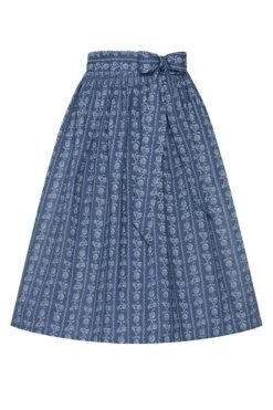 Dirndlschürze Midi 70 Cm Blaugrau Gemustert Elisa 013969